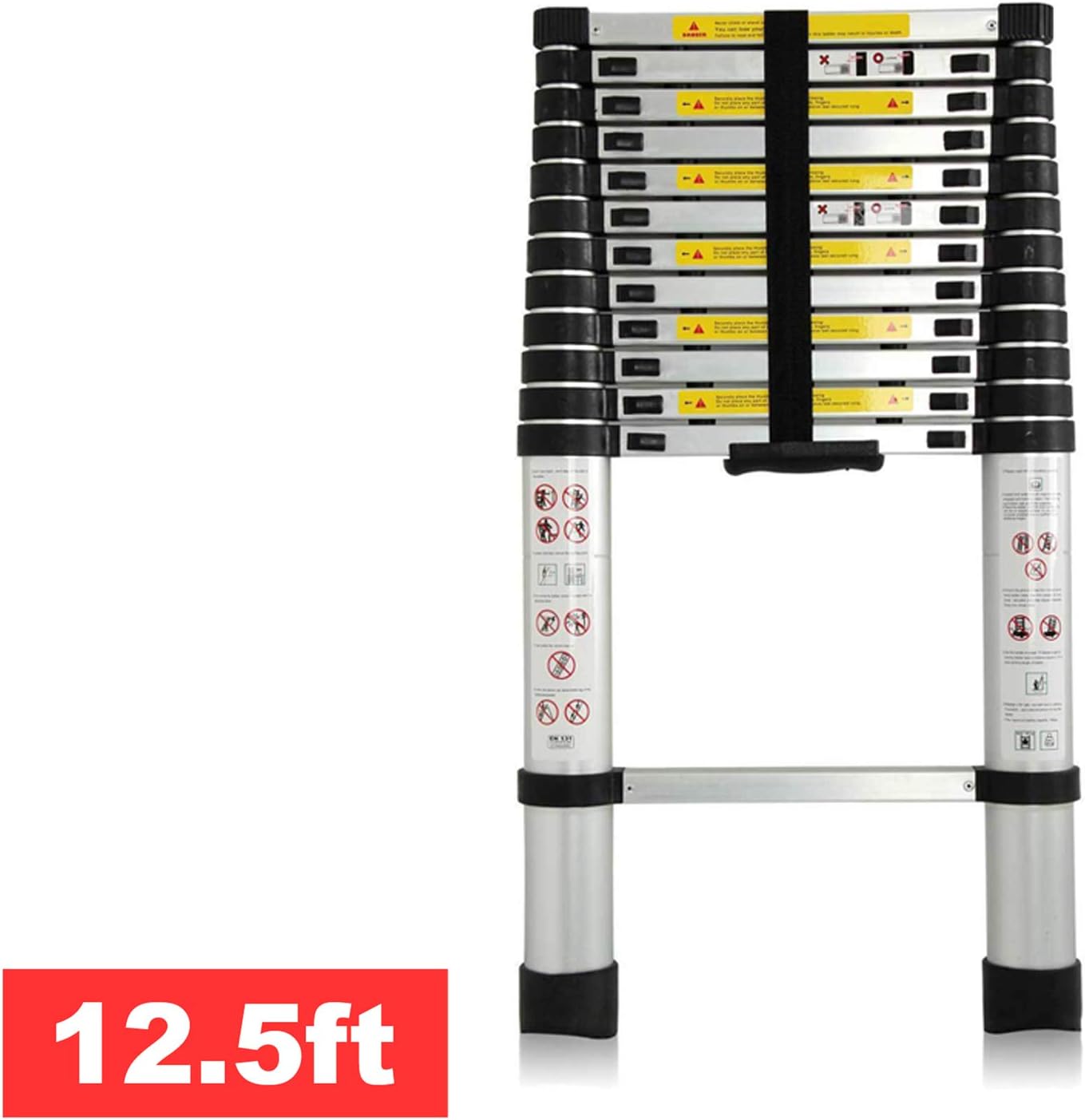 12.5ft Telescoping Attic Ladders Aluminum Extendable Tall 3.8M Multi