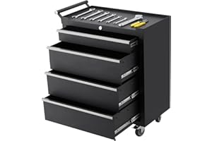 Garvee Rolling Tool Chest, 4 Drawers Tool Storage Cabinet, Toolbox with Wheels, Portable Tool Cabinet Organizer with Locking 