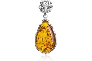 Ian and Valeri Co. Amber Sterling Silver Drop Pendant