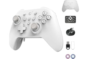AKNES Guli Kit KK3 Max Bluetooth Controller, 4 Back Buttons,Hall Joysticks and Triggers,Maglev/Rotor/HD Vibration,1000Hz Polling Rate for Wins,Compatible with Switch/Android/iOS/macOS/Steam Deck-White
