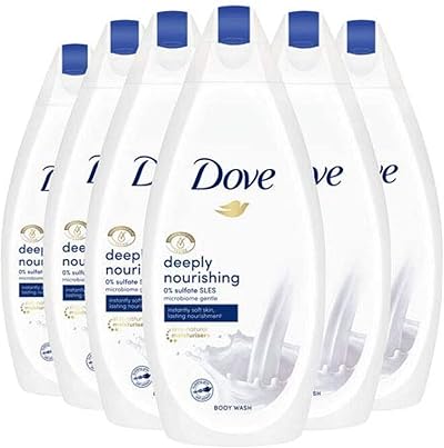 Dove Deeply Nourishing Body Wash Soft Smooth Skin Moisturiser Pack 6 x 450 ml