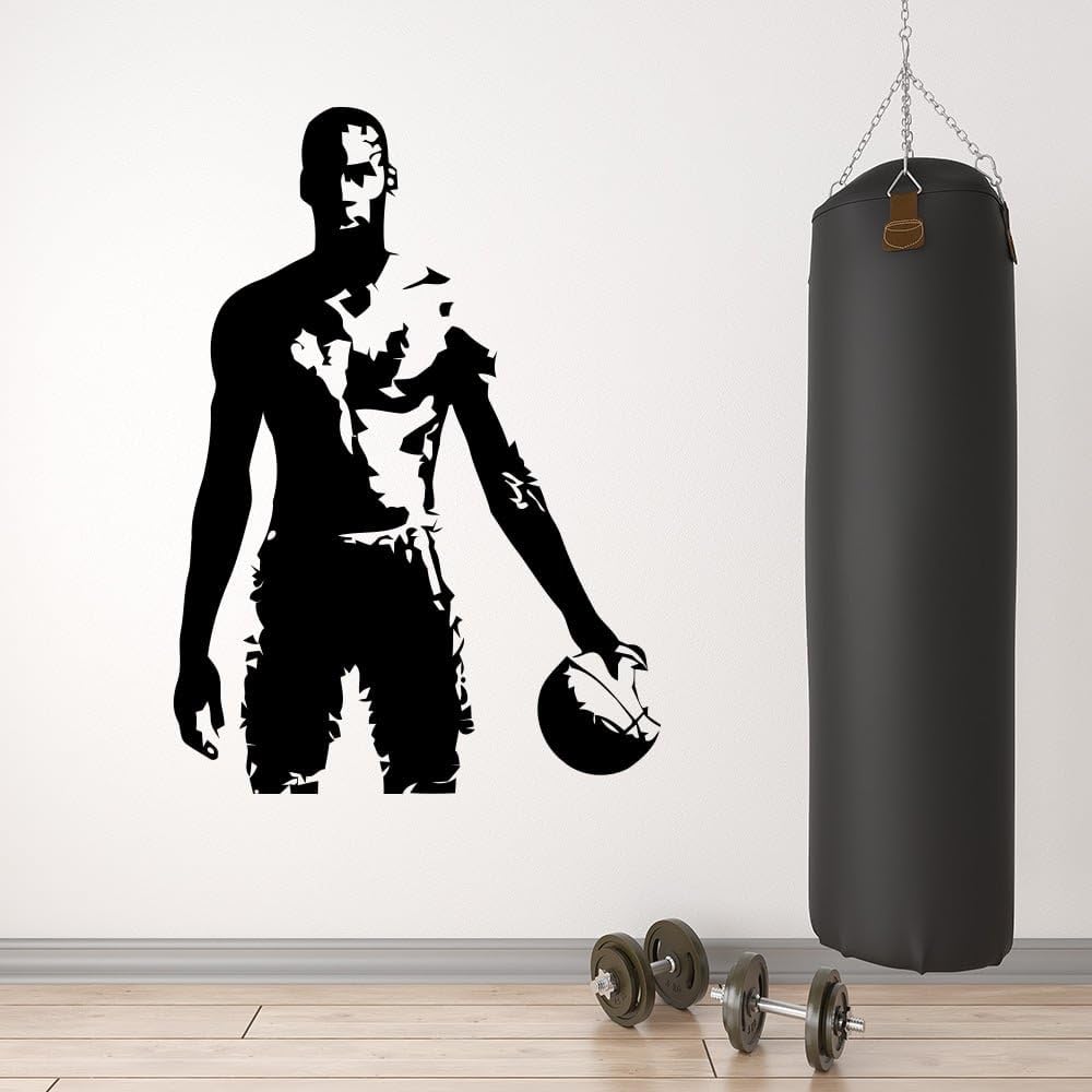 Wall Chimp Michael Jordan Basketball Silhouette Wall Sticker 60cm x 85cm Black (0105)