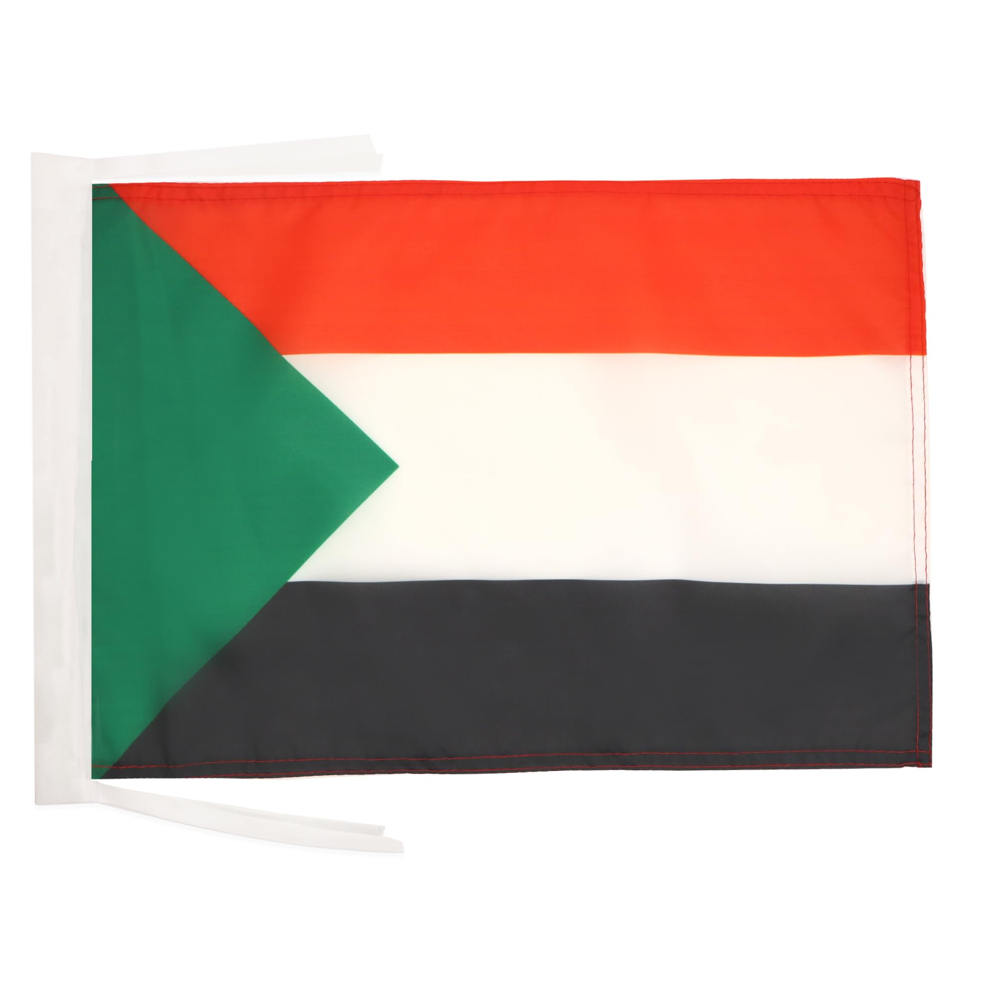 AZ FLAG - Sudan Flag - 18'' x 12'' - 100% Polyester Sudanese Small Banner with Two Cords - Fade Resistant - Vivid Colors - 18x12 in - 45x30 Cm — image 1