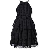 Little Girls Summer Adjustable Halter Neck Dress Sleeveless Chiffon Dress Size 4-12 Years
