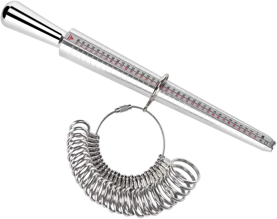 Ring Sizer Mandrel Stick Measurement Scales Kit, 4176 Sizes Measuring Finger Ring Gauge Set for