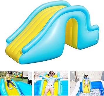 Amazon Co Jp Luchuan 新品 小さなインフレータブルウォーター スライド 子供用ラウンジのプールアクセサリー 屋内 屋外 ビーチ プール 庭 裏庭 夏のウォーターパーティーに適し スポーツ アウトドア