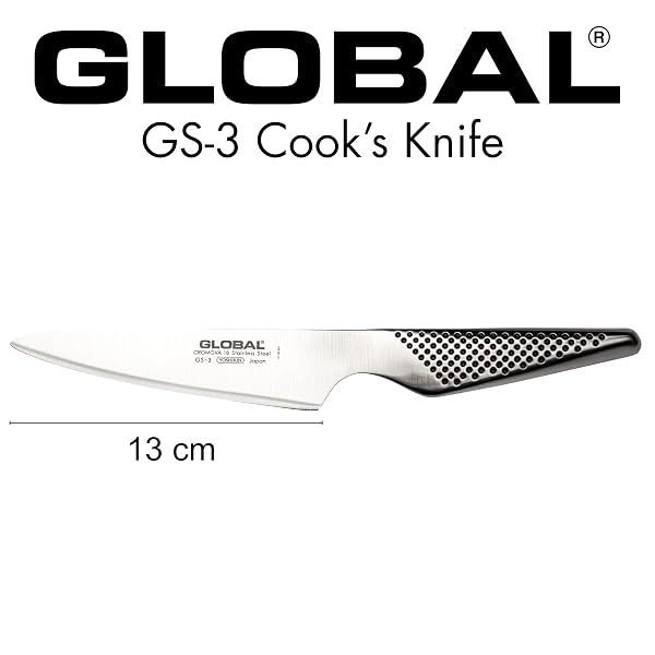 GLOBAL 5 INCH CHEF’S UTILITY KNIFE – LIGHTWEIGHT JAPANESE STAINLESS STEEL, RAZOR-SHARP EDGE, MADE IN JAPAN, GS-3