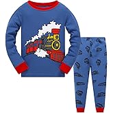 Popshion Boys Pajamas 100% Cotton Planet Pjs Toddler 2 Piece Sleepwear Kids Clothes Set Size 3t -10t