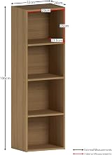 Vida Designs Oxford 4 Tier Cube Bookcase Oak Shelving Storage Unit view 3