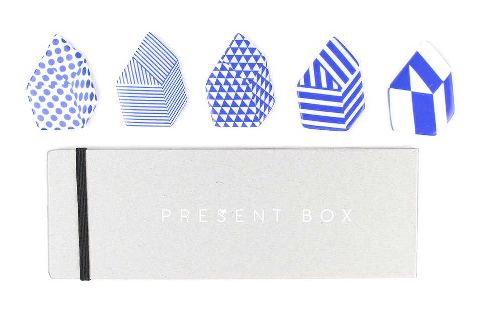 波佐見焼 藍染窯 陶器 箸置き 5個セット プレゼントボックス VGB144