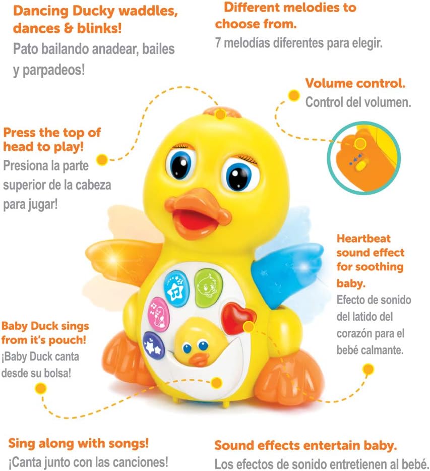 JOYIN Dancing Walking Yellow Duck Baby Toy with Music and LED Light Up for Infants, Toddler Interactive Learning Development, School Classroom Prize and Children: Toys & Games