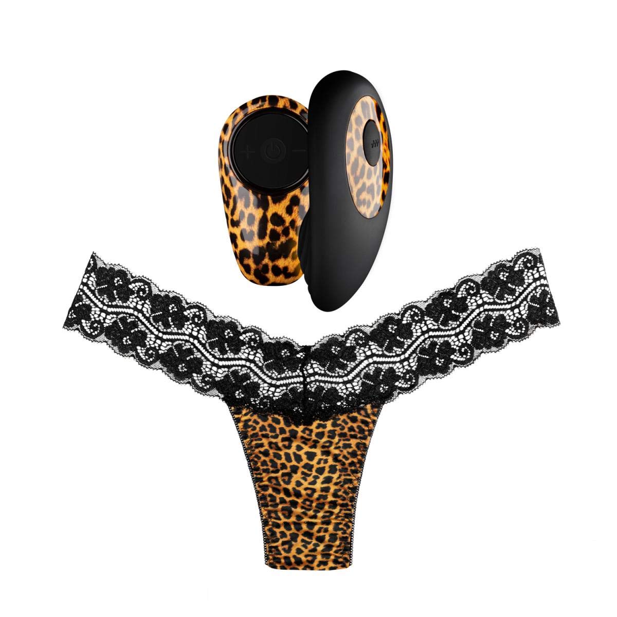 Panthra Vibrating Thong Tania – Wearable Vibrator for Woman – Remote Control Vibrator to Stimulate the Clitoris – for an Exciting foreplay - Leopard Print
