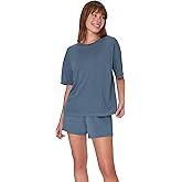 Hanes Women's Pajamas Set, Comfywear Pajamas for Women Set, Originals SupertSoft Loungewear, T-Shirt & Sleep Shorts