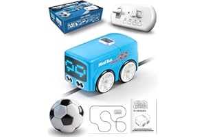 Zheob Magic Mini RC Bus - 2026 Upgraded Gesture & Remote Control Smart Sensor Car, Auto-Avoidance Line Tracking Desktop RC Vehicle with LED Expression Lights, Follow Gesture + Remote Driving (Blue)