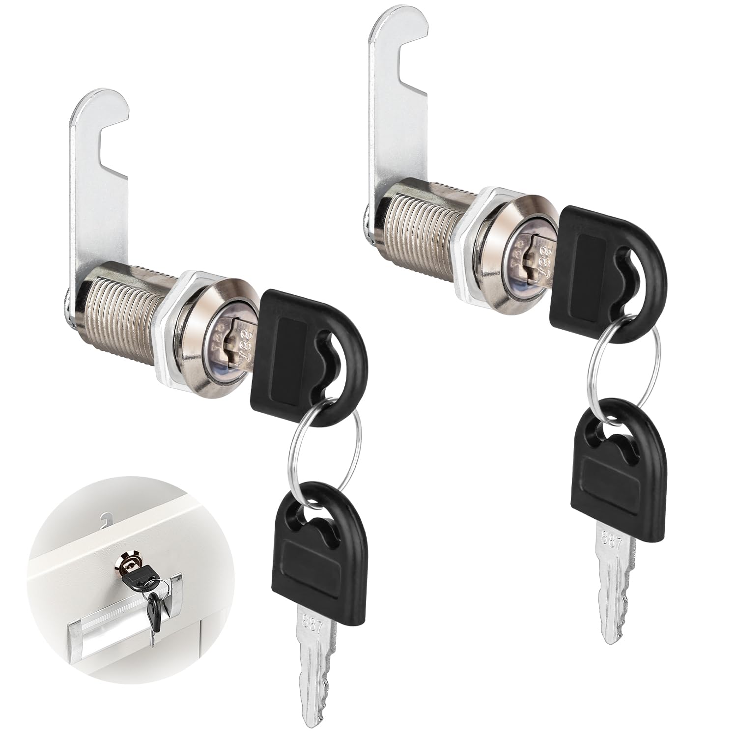 File Cabinet Lock Drawers Locks RV Storage Lock Tool Box Locks Replacement Set (25mm)