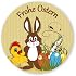 Oster-Aufkleber „Frohe Ostern“ – 100 Stück, 30 Mm, Rund, Selbstklebende PE-Folie