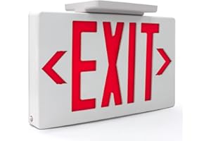 AKT LIGHTING Red LED Exit Sign Emergency Light with Battery Backup, Double Face Hardwired Red Letter Emergency Exit Lighting For Business, Restaurant, Commercial, Supermarket, UL-Listed, 120-277V, 1PCS (Red 1 Pack)
