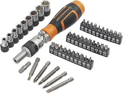Magnusson Jeu De 46 Tournevis A Cliquet Et Embouts Amazon Fr Bricolage