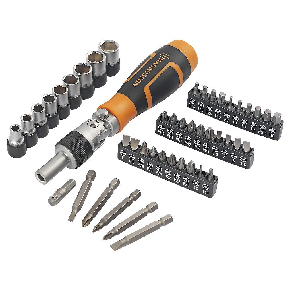 Magnusson Ratcheting Screwdriver & Bit Set 46Pcs