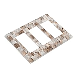 3d Vintage Wood Squares Pattern Triple Rocker