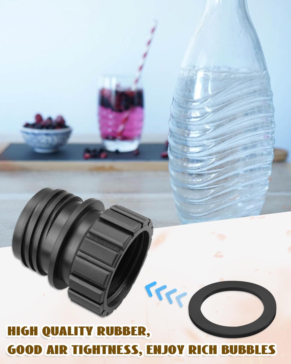 Soda Bottle Adapter Fit for Terra Soda Steam Maker and Crystal Glass Bottle 0.7L, Glass Bottles Quick Connect Adapter