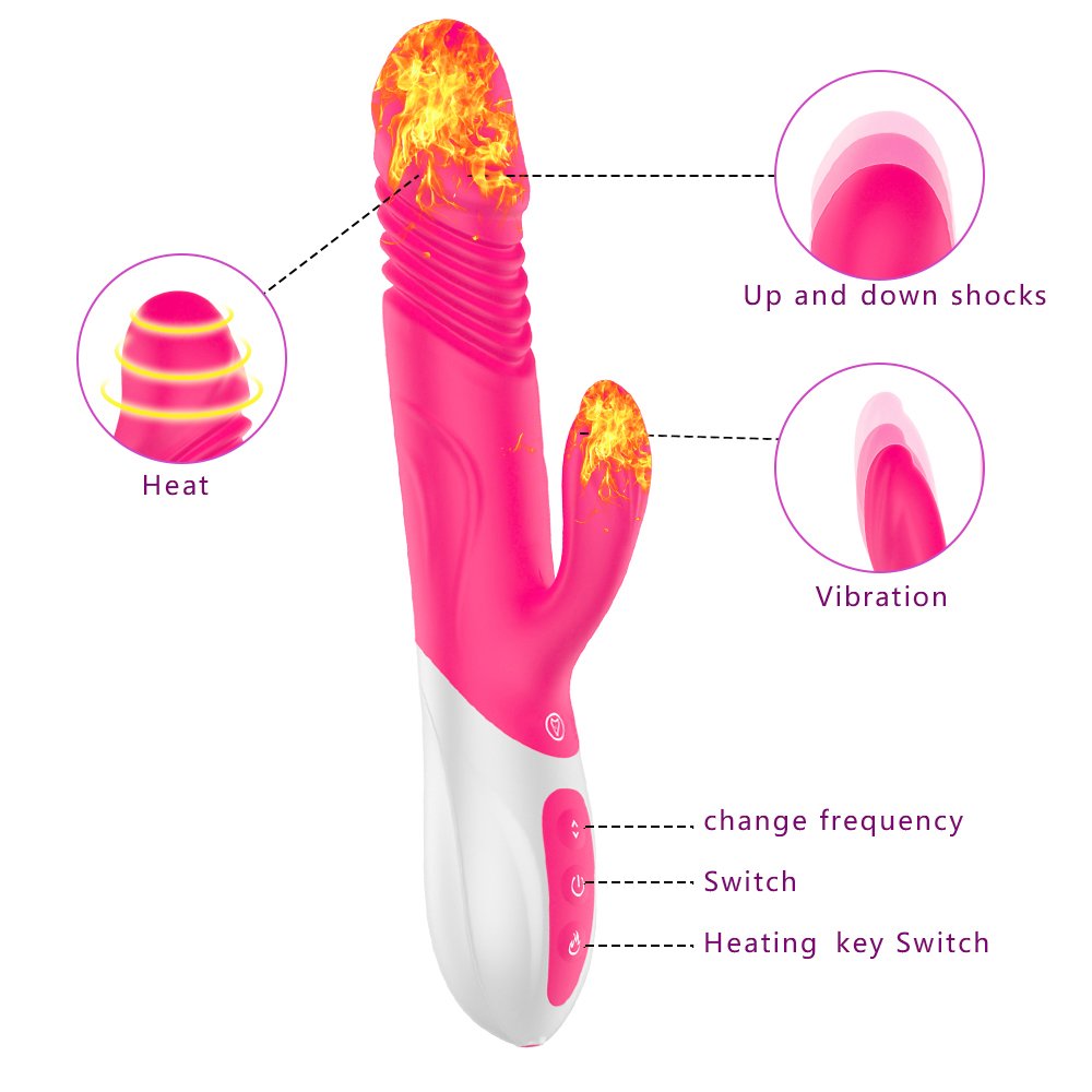 Klitoris Massagegerät und stoßfunktion groß xxl Silikon Dildo Vibrator aus Vollsilikon for100% Wasserdich Vibrationen für sie Klitoris 360-Grad-Drehung versenkbare Vibrationen Klitoris Massagegerät stimulierende G-Punkt Klitoris Frauen sexs