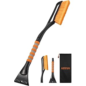 AstroAI 27" Snow Brush and Ice Scrapers for Car Windshield, Detachable Snow Scrapers with Ergonomic ...