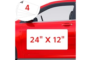 AZREFERENCE 4 Pack Blank Car Magnets, 24" x 12" Car Door Magnets Signs, Rounded Corners Magnetic Vehicle Sign for Car to Advertise Business and Cover Company Logo, Prevent Car Scratches & Dents