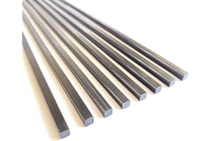 CNCARBONFIBER 8pcs 4.0mm Square Carbon Fiber Solid Rods 4.0x4.0x420mm,1.4/2/3/4/6mm Available