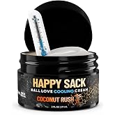 Derm Dude Happy Sack Ball Deodorant for Men &ndash; Anti-Chafing Groin Cream for Sweat, Odor &amp; Chafing &ndash; Aluminum-Free Men&rsquo;s Body Deodorant with Cooling, Non-Greasy Formula &ndash; Coconut Rush Scent, 2oz