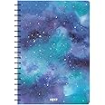 SIIXU Spiral Journal Notebook, B5 Hardcover Colored Daily, Memo Field Note book for Writing, Novelty Unique Design, 136 Pages, Large, Dark Blue, Star Rover