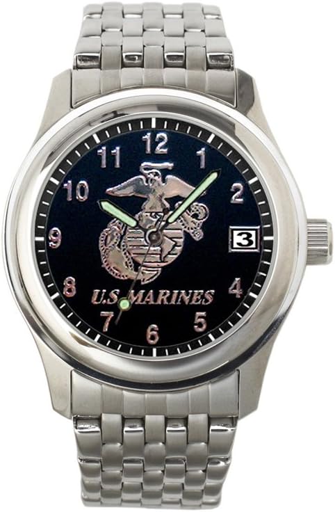 Aqua Force Marines Frontier Watch with 40mm Black Face and Stainless Steel Band