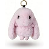 RUIEYEZ Cute Bunny Keychain Plush with Tin, Long Ears Rabbit Pendant Plush Bunny Keychains with Box Valentine Gifts for Women