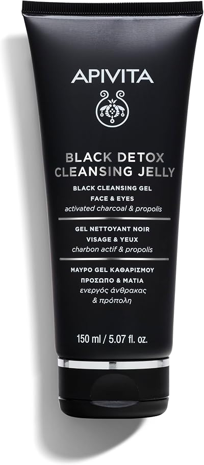 Apivita Black Detox Cleansing Jelly 150ml Face & Eyes Charcoal Propolis