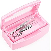 Soiiw Nail Tool Sterilizer Box, Plastic Sterilization Tray Storage Organizer for Tweezer, Eyelash Extensions, Nail Implement