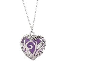 shiYsRL Women Necklace Pendant, Fashion Women Hollow Out Heart Rhinestone Pendant Luminous Chain Necklace Gift Birthday Gift for Mom Women Wife Girls Her