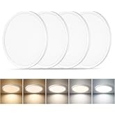 4 Pack 8.6 Inch LED Flush Mount Ceiling Light,ETL,18W,1822LM,5CCT(White) | 3000K/3500K/4000K/5000K/6500K Selectable, 0.66in Ultra Thin Round Flat Panel Ceiling Light Fixture for Bedroom, Kitchen