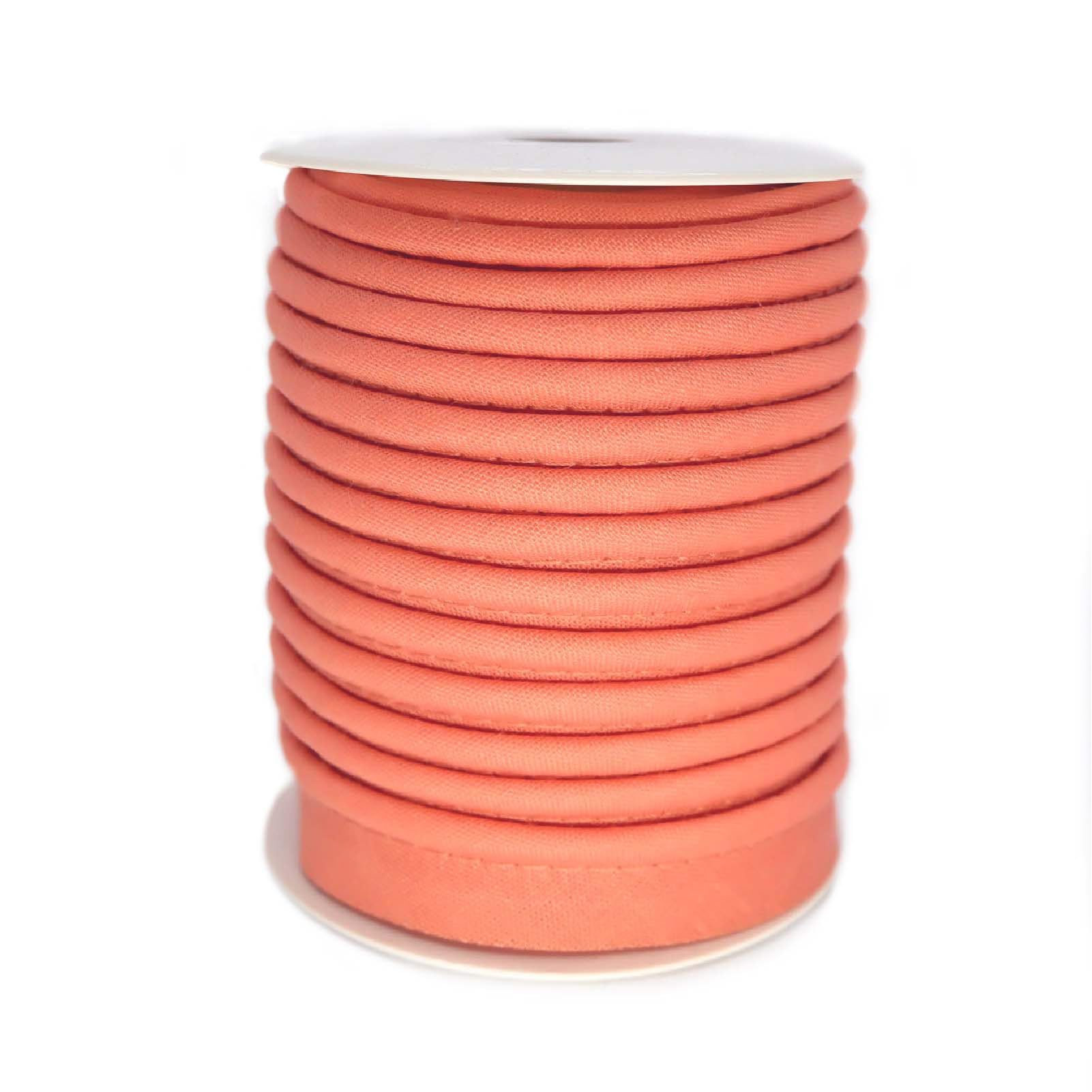 TEXTEX = Piping for Sewing, Decoration, and Crafts. Composition 50% Cotton and 50% Polyester. Total Width of 15mm, Cord of 5mm, and Flap of 10mm. 10 Meter Reel - (Coral)