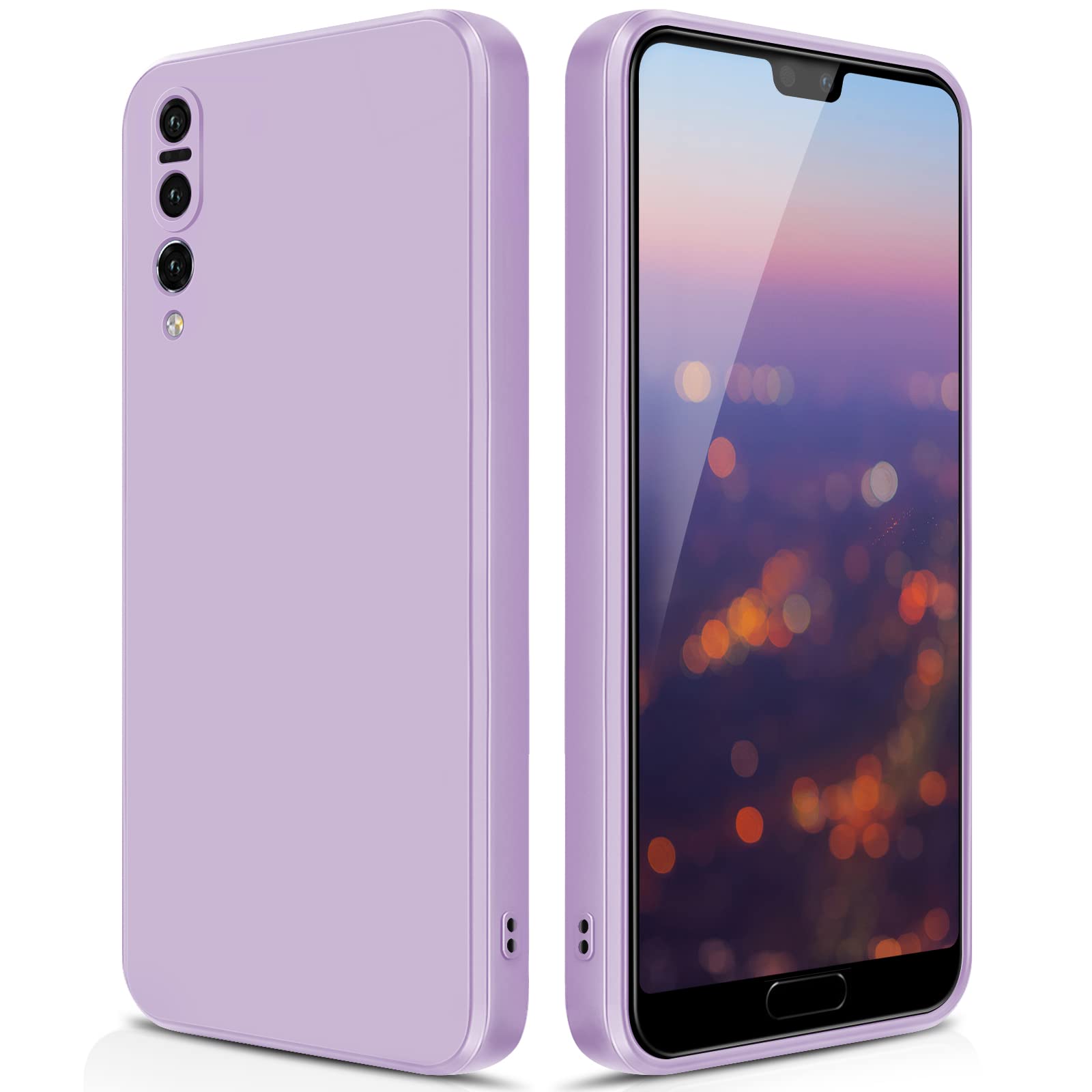 GiiYoon Case Compatible with Huawei P20 Pro, Silky-Soft Touch Full-Body Protective Phone Silicone Case, Shockproof Cover with Microfiber Lining, Purple — image 1