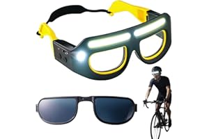 Rechargeable LED Glasses with Motion Sensor, 800 Lumen Safety Glasses with Lights,5 Modes USB C Light up Headlight for Runnin