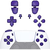 eXtremeRate Replacement D-pad R1 L1 R2 L2 Triggers Share Options Face Buttons, Purple Full Set Buttons Compatible with ps5 Controller BDM-030 BDM-040 BDM-050 BDM-060 - Controller NOT Included