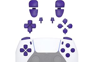 eXtremeRate Replacement D-pad R1 L1 R2 L2 Triggers Share Options Face Buttons, Purple Full Set Buttons Compatible with ps5 Controller BDM-030 BDM-040 BDM-050 - Controller NOT Included