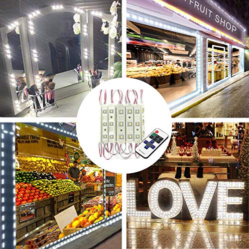 Super Bright 20FT 40pcs LED Storefront Lights Window Light Kits LED Bulb for Indoor/Outdoor Decoration Lighting Letter Sign Advertising Signs with Tape Adhesive Backside for Business (White)