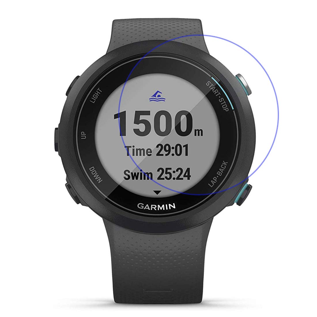 Disscool Tempered Glass Screen Protector for Garmin Swim 2, 0.33mm Thickness With Real Glass