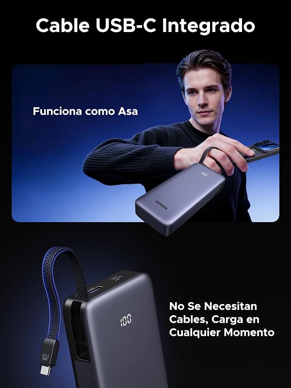 Nexode 55W Power Bank 20000mAh Batería Externa Carga Rápida PD 45W