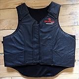 HILASON LEATHER BAREBACK PRO RODEO BULL RIDING PROTECTIVE VEST - BLACK