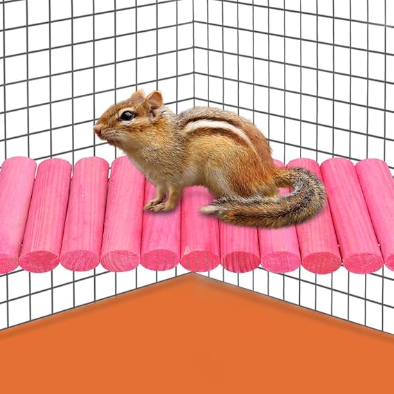 xianshi Columpio de Ardilla Rosa, Columpio de Madera para hámster