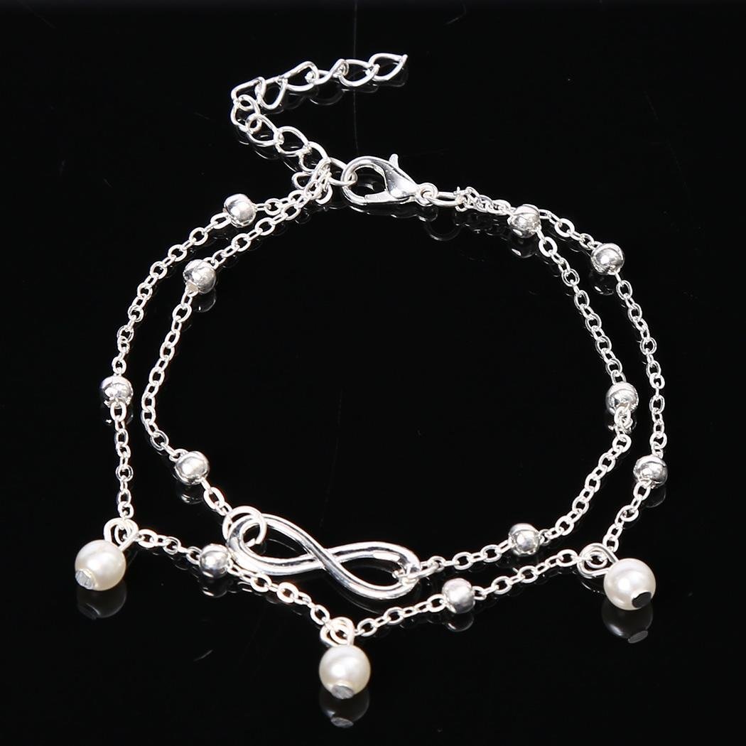 Opino Women Different Shape Fashion Beach Barefoot Ankle Jewelry Chain Anklet