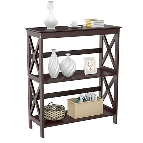 Grey Finish 3 Tier Console Sofa Entry Table With Shelf Nightstand Bookshelf 2 Drawers By Ehp Home Kitchen Furniture