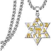 Cujiesp Star Of David Necklace for Men Women, 925 Sterling Silver Jewish Star Pendant Necklace, Jewish Jewelry Gifts for Men Women